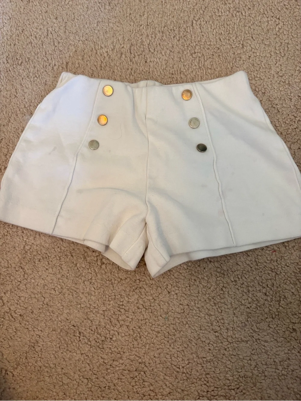 H&M White Sailor-Style Button Front Kids Shorts
